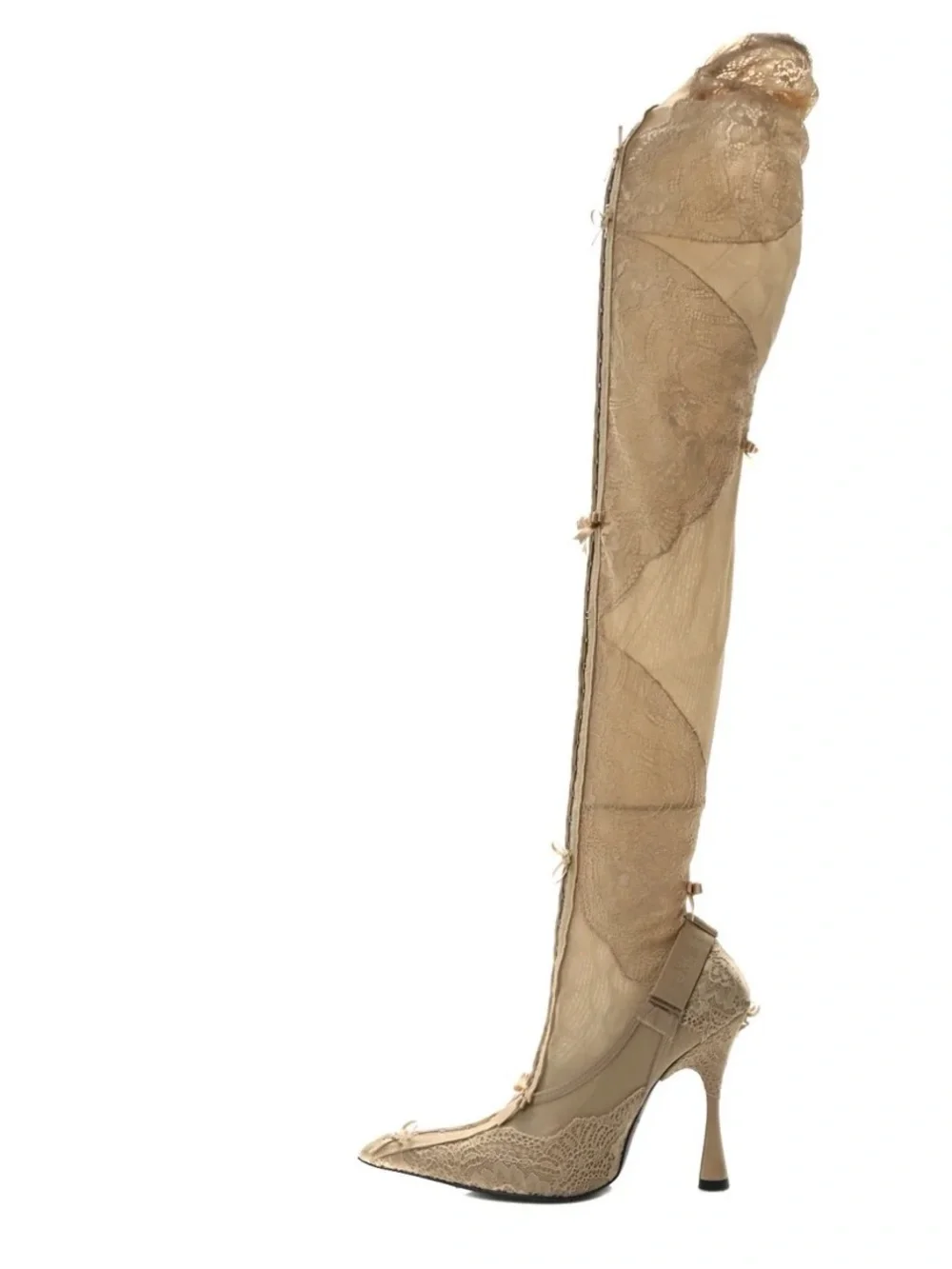 Balenciaga Beige Lace Lingerie Boot Sz 40
